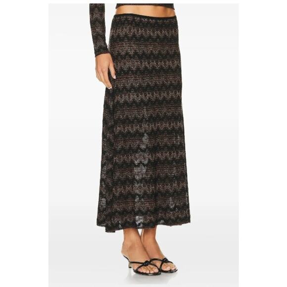 CHRISTOPHER ESBER Sz 12 AUS 8 US Palais Knitted Maxi Skirt Brown Black - Picture 9 of 11